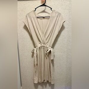 Elegant Beige Maxi Wrap Dress